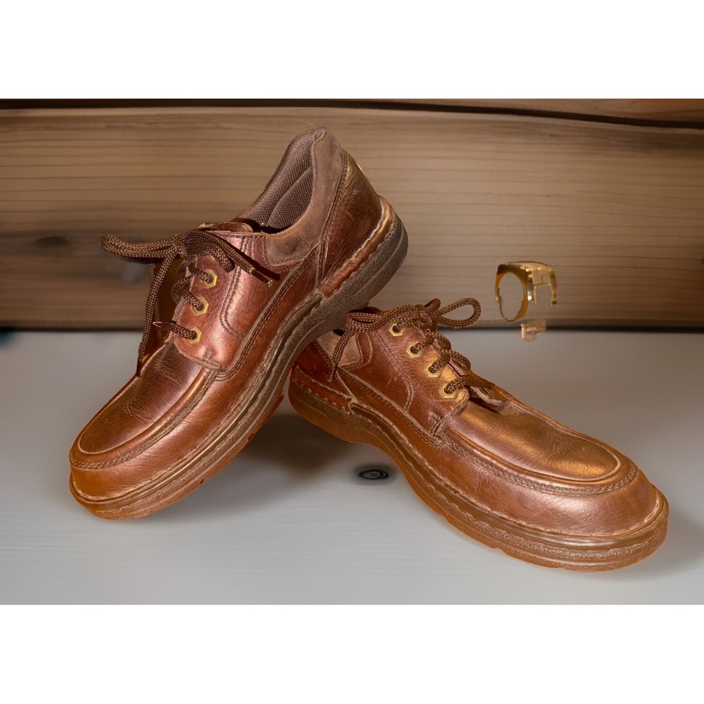 Streetcars Mens Shoes Sz 12 Brown Leather Lace Up Sneakers Work Oxfords - Picture 2 of 10